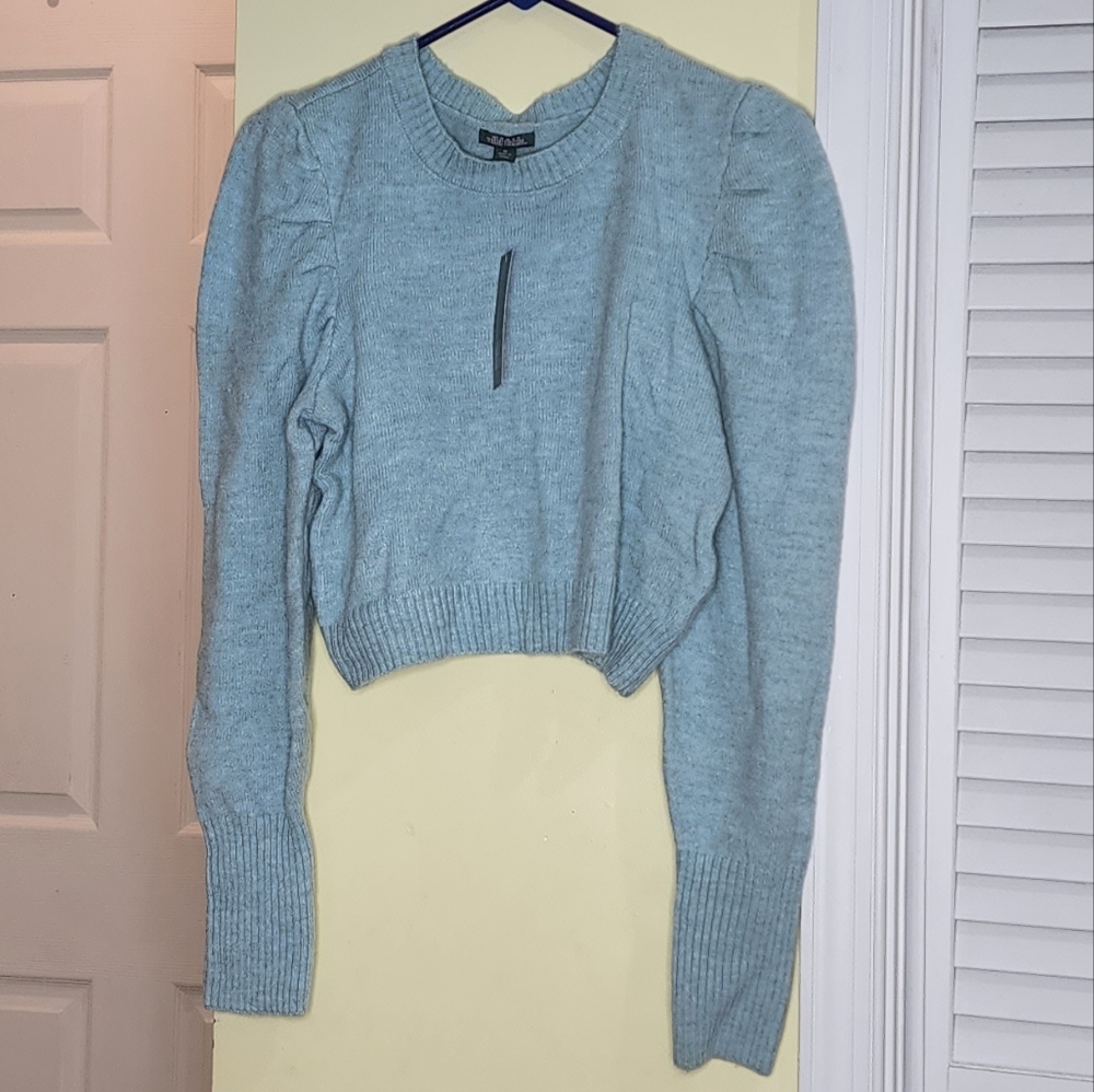 Light Blue Wild Fable Sweater With Puffy Sleeves